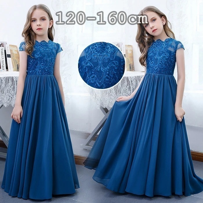 ドレス 子供 ピアノ発表会 子どもドレス ブルー 子供ドレス 発表会ドレス 女の子 ドレス 子供ドレス ロングドレス 豪華ドレス 女の子 発表会 ドレス ジュニアドレス チュールドレス 子どもドレス