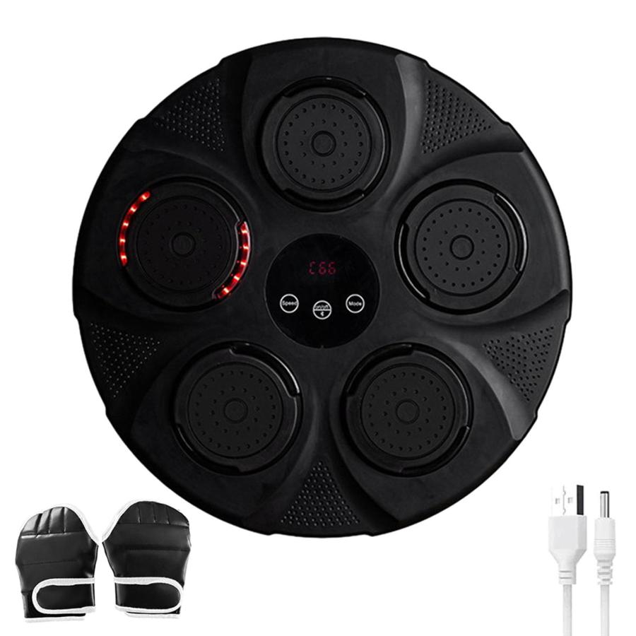 ミュージックボクシングマシンボクシングウォールターゲットマシンLEDディスプレイカウンターとBluetoothセンサー付き ボクシンググローブ付きボクシングト