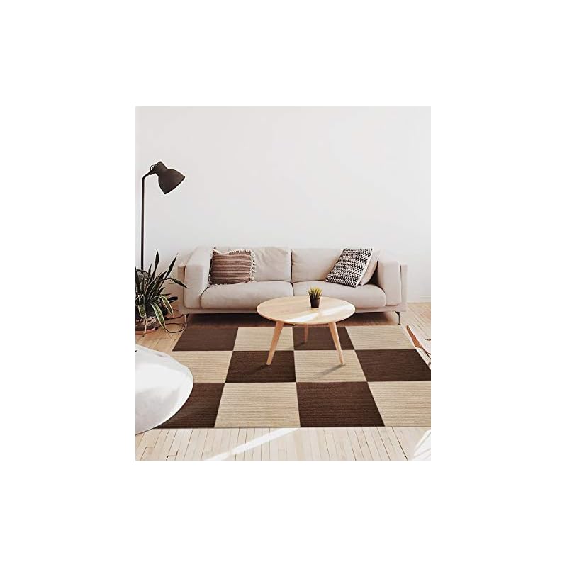 FUNHOO ジョイントマット 大判サイズ タイルカーペット ずれない 防音 洗えるカーペット ペット用 パンチカーペット ペット/高齢者の滑り止め対策 【45*45cm 40枚 ブラウン濃/薄】