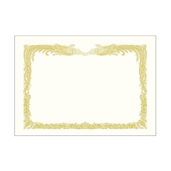 ササガワ タカ印 金箔賞状用紙 白 A4 タテ書用 10-3160 1パック(100枚)