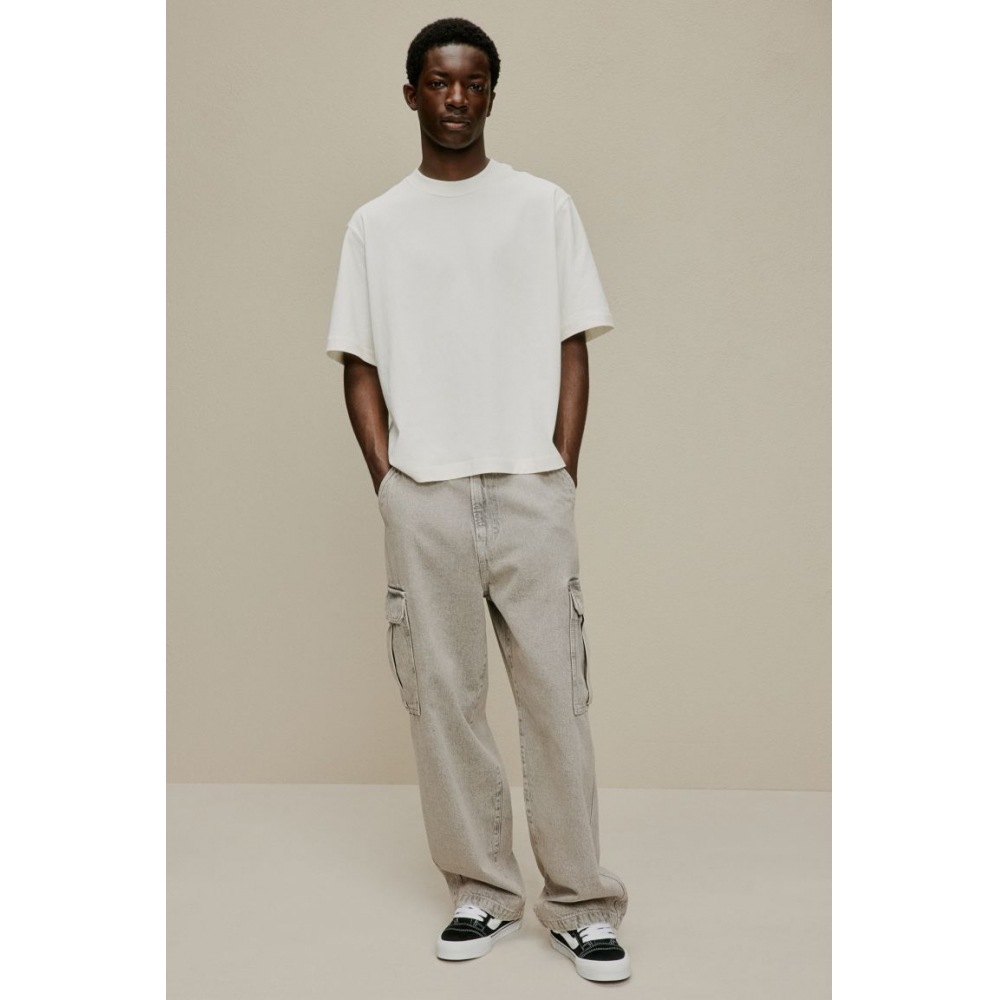 H&M バギーカーゴジーンズベージュ
