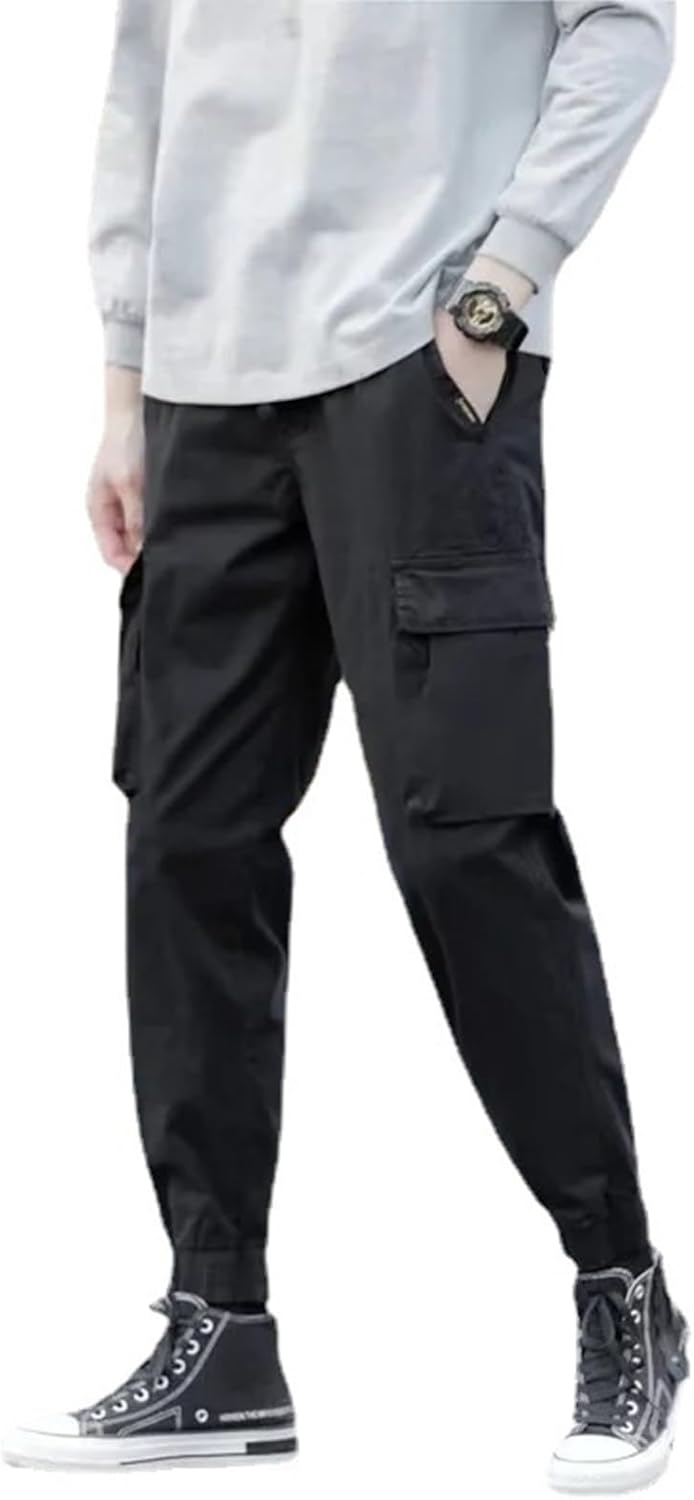 カーゴパンツ 作業パンツ メンズ ロングパンツ マルチポケット テーパード イージーパンツ 大きい ポリエステル ウエストゴム 軽量 ファッション 男性用 アウトドア ダンス ストリート系 お兄系 原