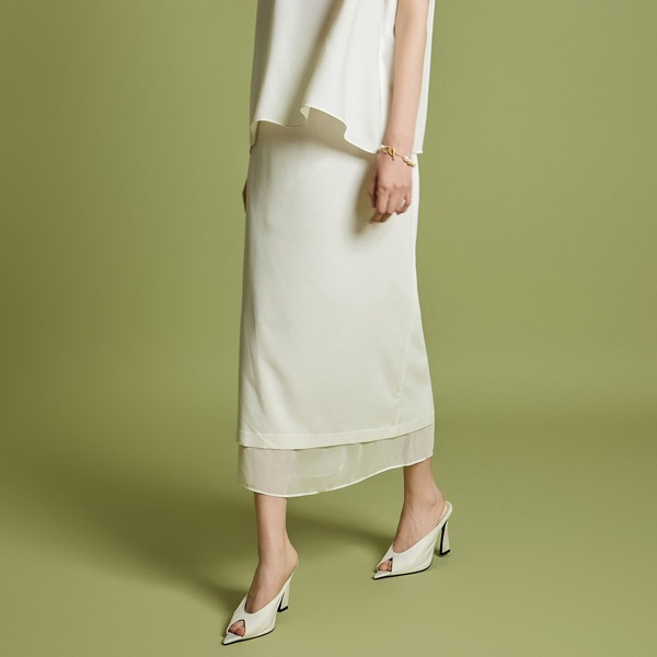 SK3015 シースルー レイヤード スカート