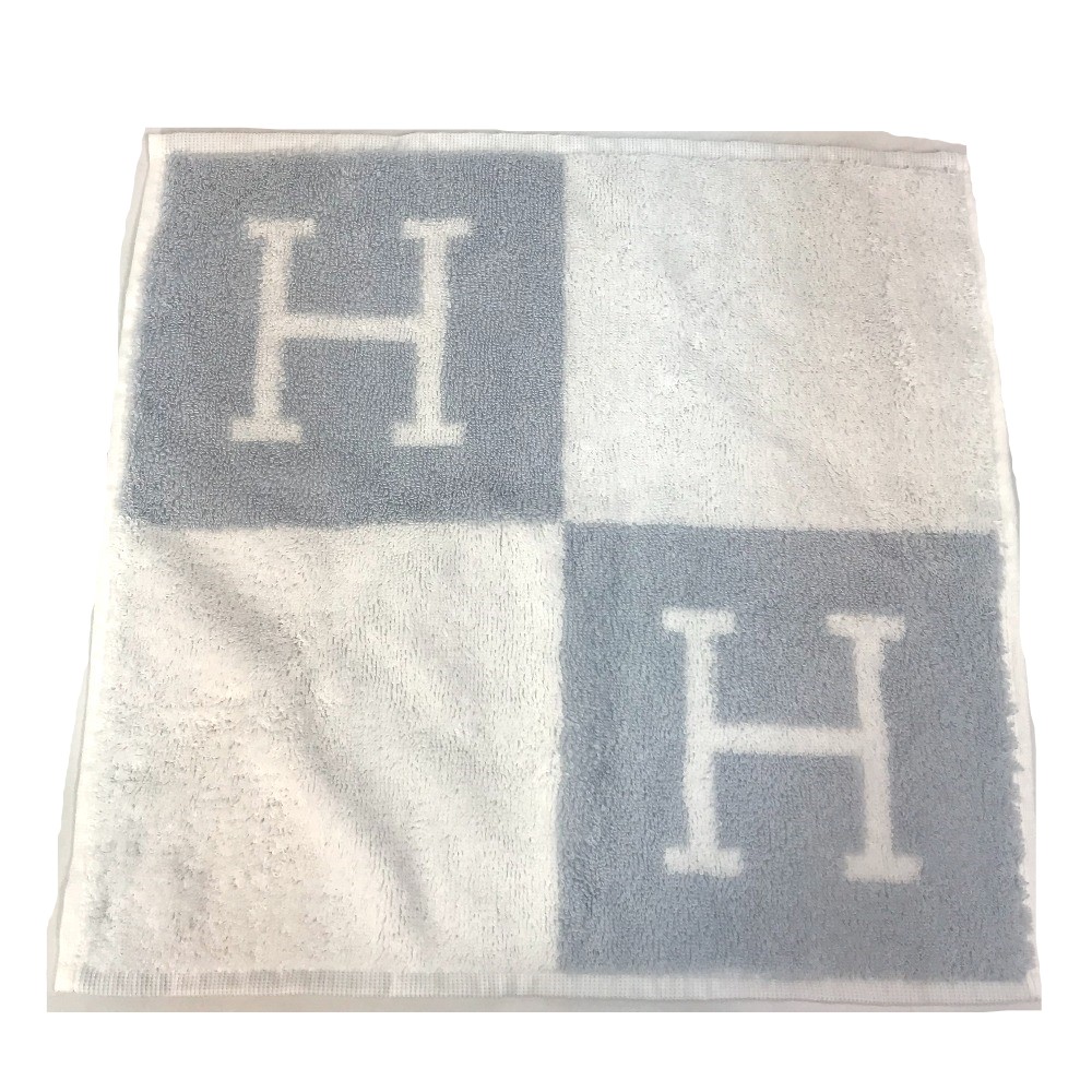 タオル アヴァロン Hロゴ ハンドタオル コットン ブルーホワイト