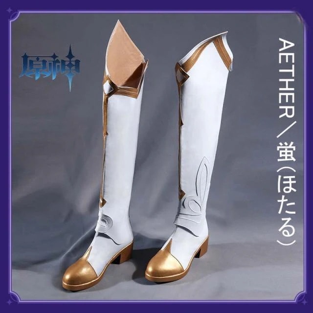 新タイプ追加 激安販売 原神 Genshin げんしん 旅人 蛍（ほたる） Lumine コスプレ靴ブーツ [LRS1735]