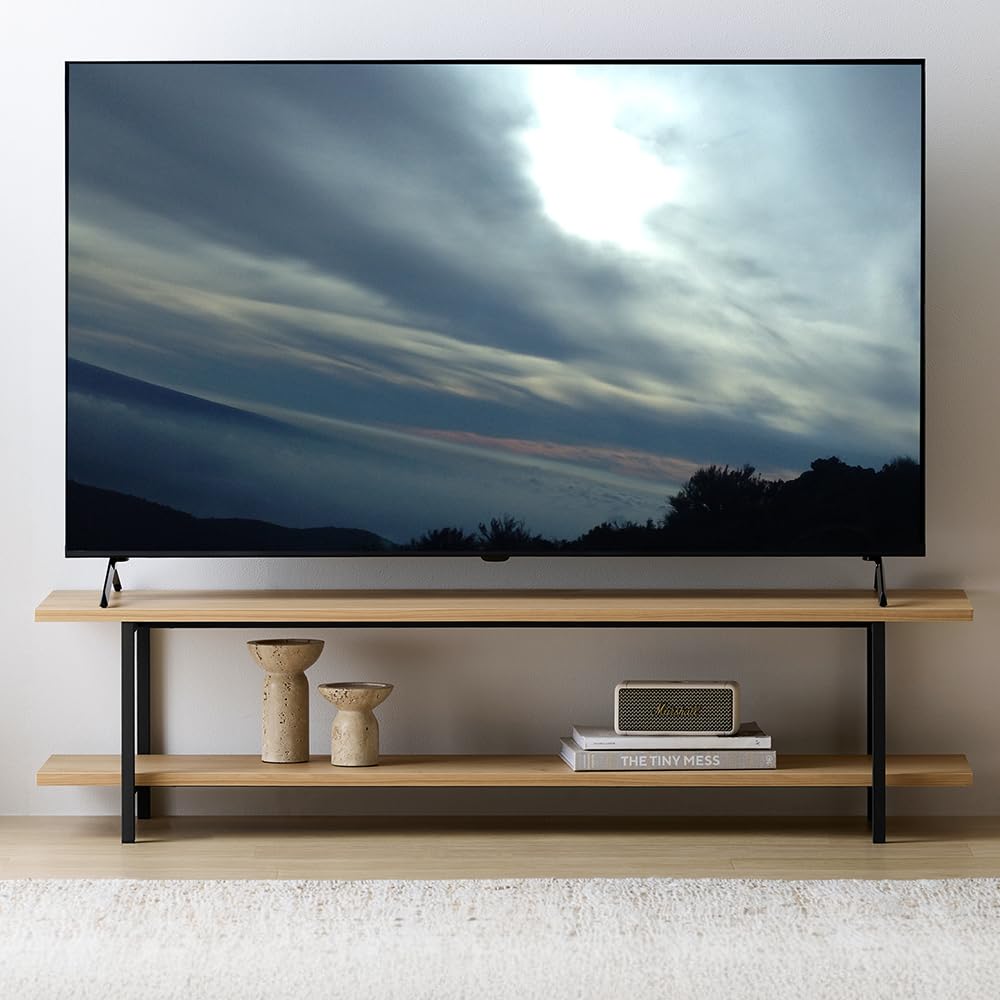 アイリスオーヤマ スペパ テレビ台 ローボード おしゃれ 北欧 スリム 収納 AＶボード HAB-1200 ナチュラル/ブラック 【HIROBIROシリーズ】