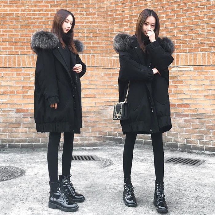 製品 気質 中綿コート ダウンコート レディース ダウンジャケット ロング ファーフード ドロップスリーブ アウター 防寒 防風 冬 6,204円