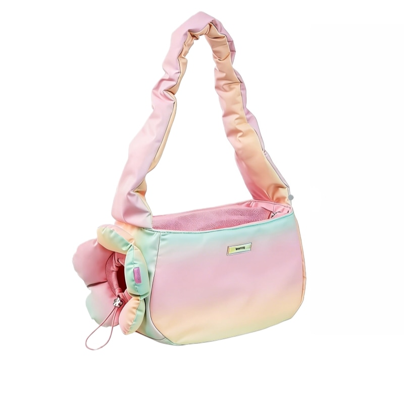 幻彩グラデーション ペットバッグ 猫ちゃんワンちゃん用 斜めがけキャリー