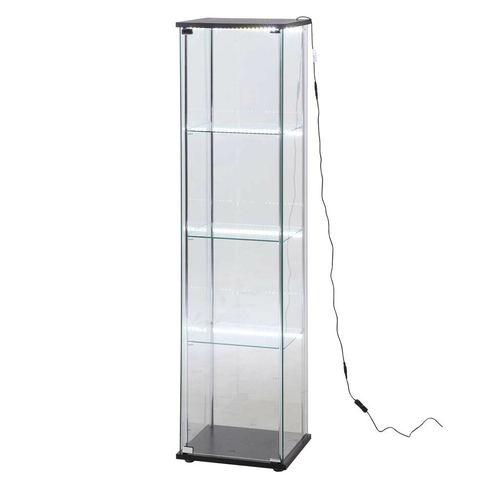 不二貿易 ガラスコレクションケース4段 LED 99490 強化ガラス ディスプレイ 360度組立 収納 プラモデル フィギュア LED付き 4段 15,498円