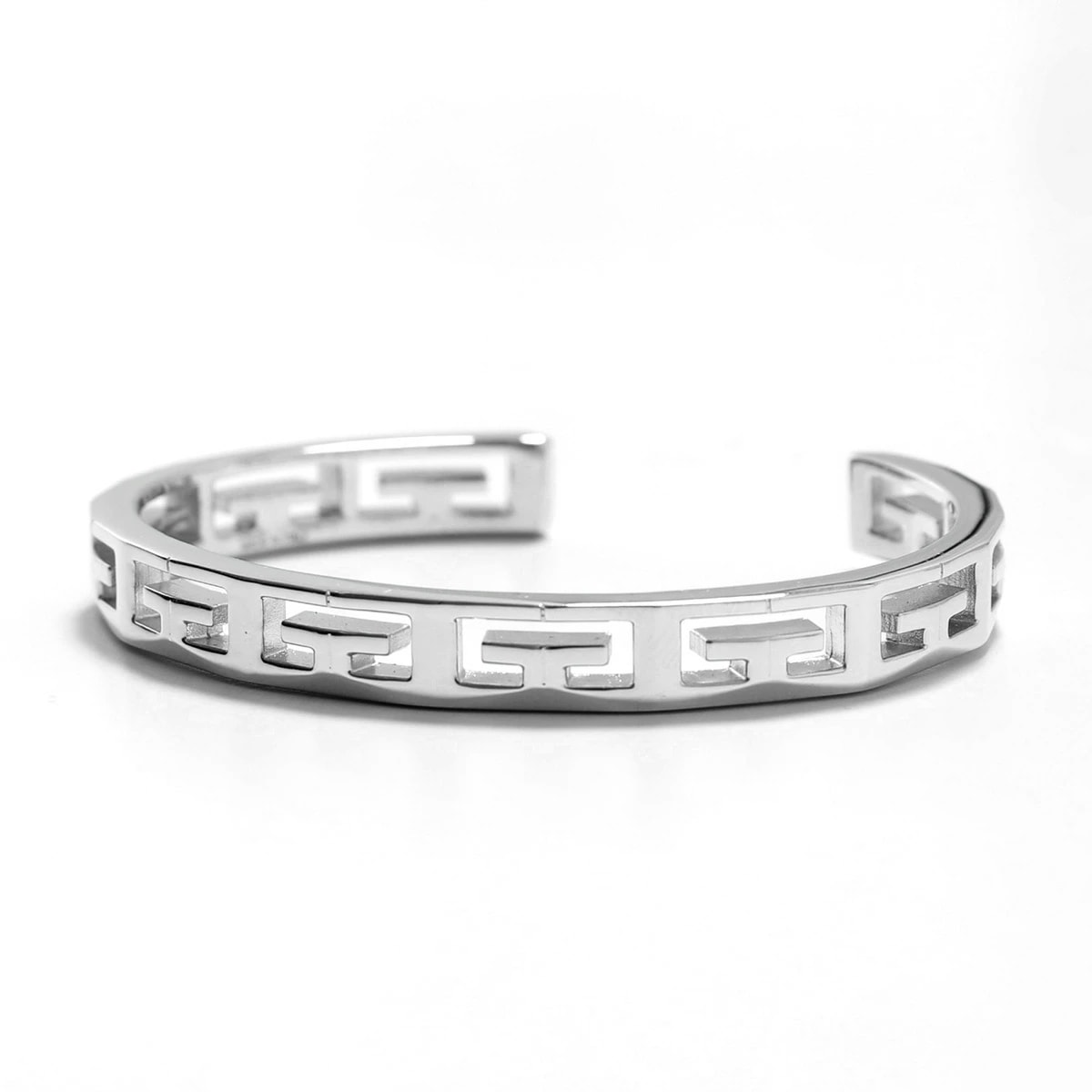 GIVENCHY ジバンシィ バングル BN2075F003 メンズ ブレスレット オープンカフ 2G ロゴ ブラス アクセサリー 040/SILVERY