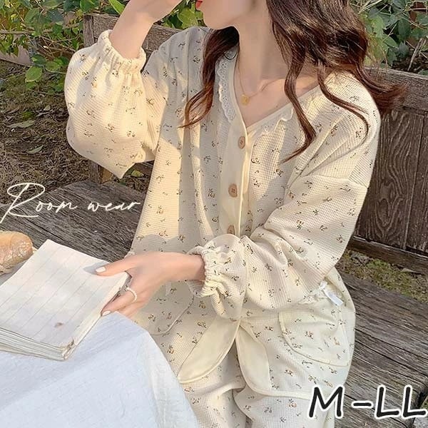 ルームウェア 上下セット 部屋着 花柄 春 長袖 かわいい 秋 着心地よい パジャマ オシャレ 可愛い 上下セット レディース 女性 ゆったり 寝巻き 大きいサイズ bi239zezec6