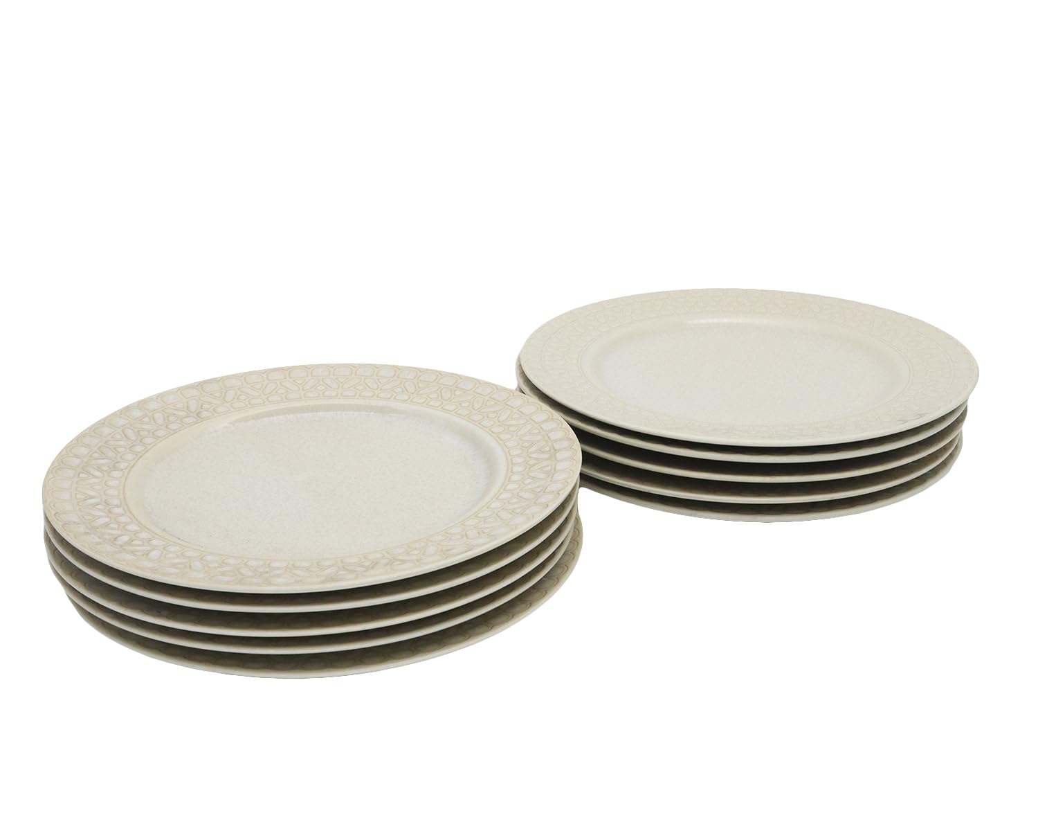 キャッスルエンタープライズ【29ｃｍ ディーナー皿(ホワイト)10枚組】美濃焼 レース模様が料理を可愛く彩る 大人女子にお薦め