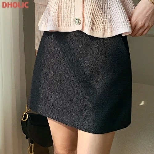 [メガ割りSALE]パンツ裏地ツイードミニ台形スカート