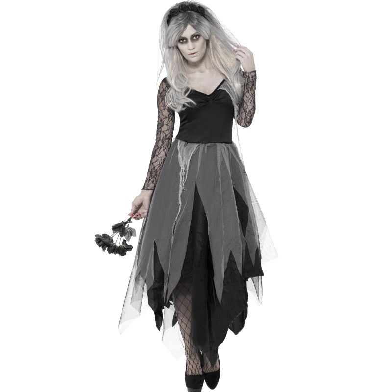 コスプレ 仮装 墓場の花嫁 大人用 M 【 コスプレ 衣装 ハロウィン 仮装 コスチューム オバケ お化け 女性用 余興 幽霊 ホラー ウェディングドレス ゴースト レディース おばけ 怖い パーティ