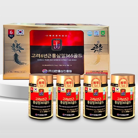 [天王蔘][240g x 4本] 高麗6年根紅蔘錠365ゴールド 高麗人蔘 原液 健康ジュース