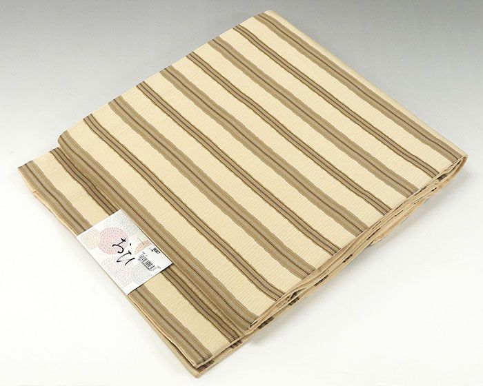 名古屋帯 新品 仕立済 ポリエステル 横段 京袋帯 日本製 仕立て上がり P4410