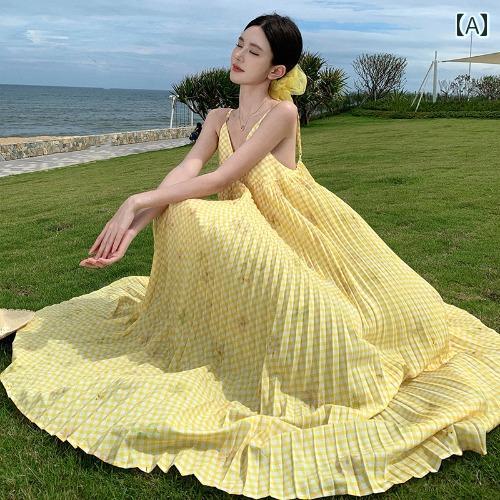 ワンピース レディース ビーチ バケーション 花柄 ロング スカート リゾート スタイル 背中開き ドレス 風通し マキシ リラックス