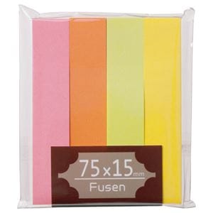 （まとめ） TANOSEE ふせん 75×15mm ブライトアソート 1パック（4冊） (×20セット)紙類