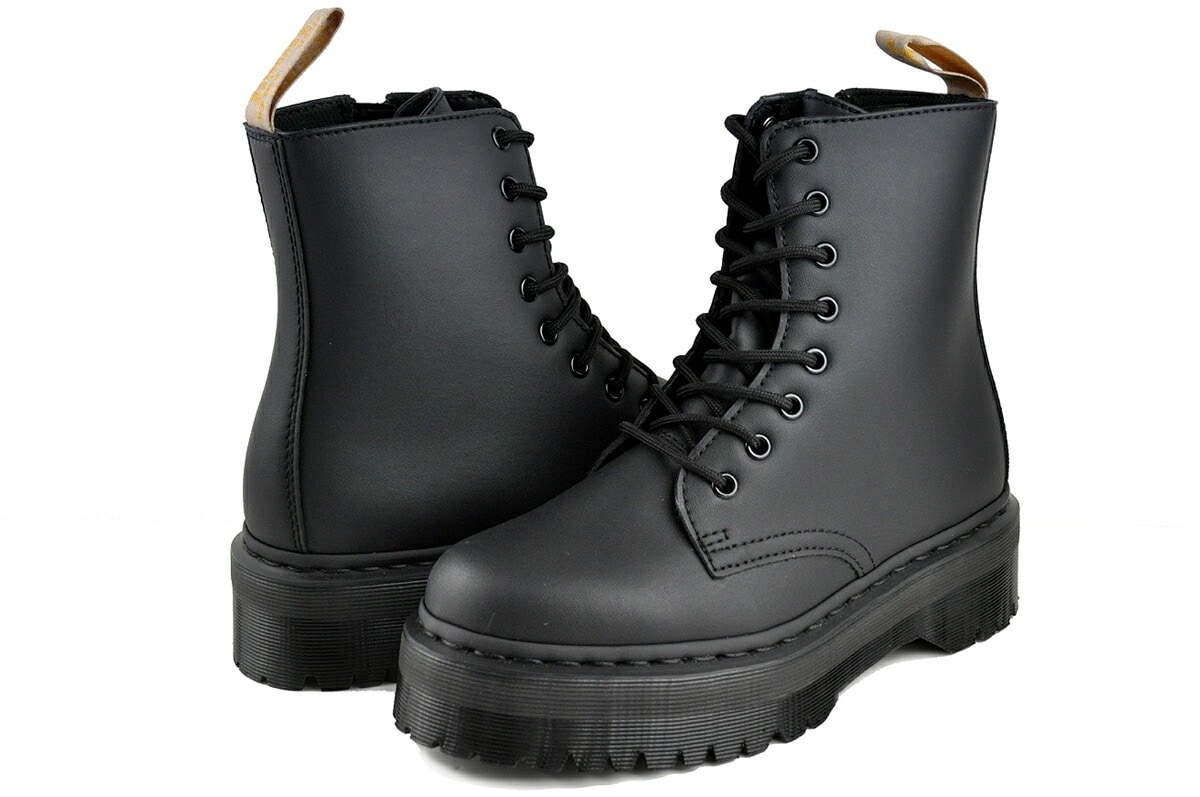 ヴィーガン ジェイドン 2 モノ オールブラック 厚底 レースアップ ブーツ インサイドジップ レディース 8ホール 25310001