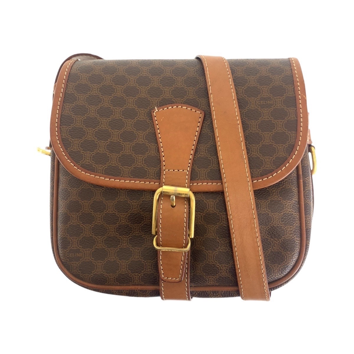 マカダム ブラウン ゴールド金具 PVC/レザー ショルダーバッグ ポシェット レディース 502084 20,100円