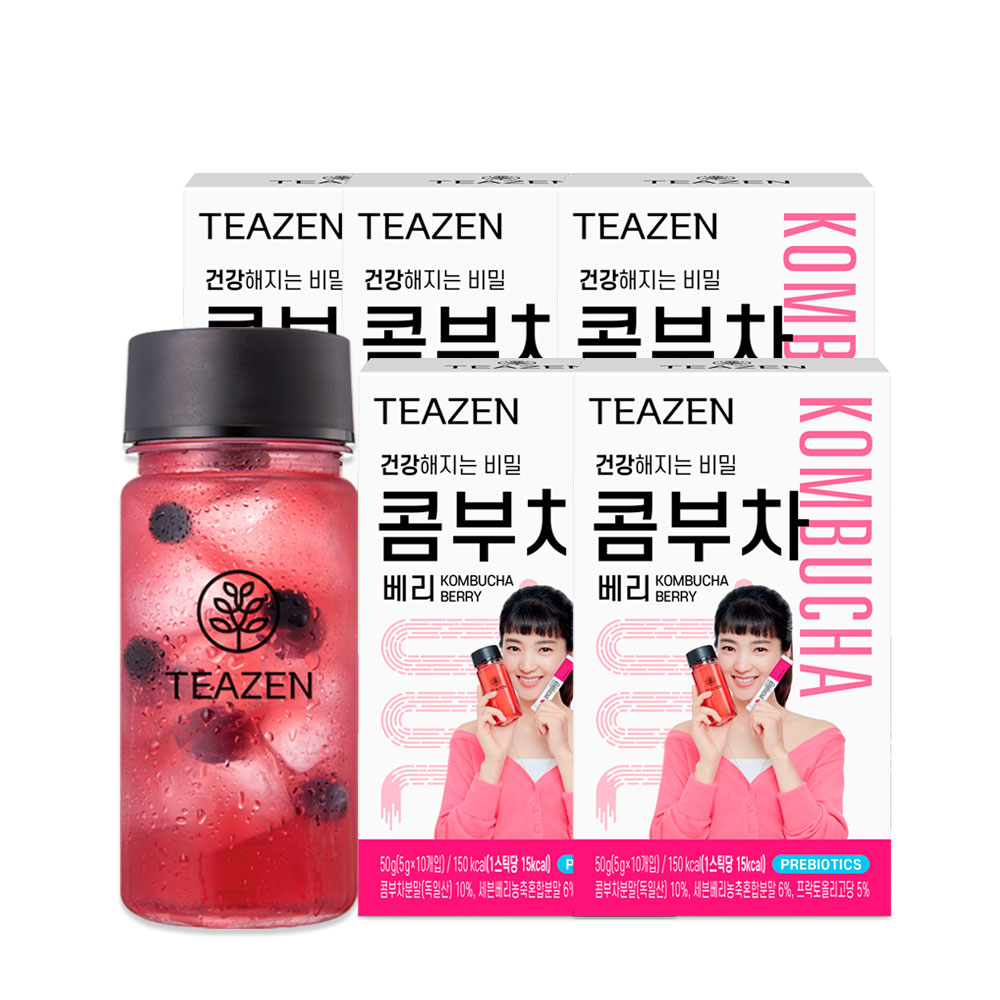 コンブ茶 ベリー 10本 x 5箱 計50本 + ボトル 350ml 4,783円