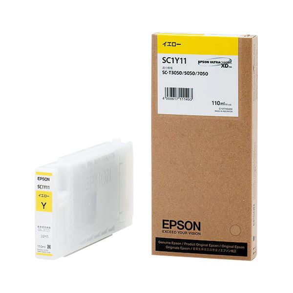 エプソン（EPSON） インクジェットカートリッジ SC1Y11 (インク色：イエロー 110ml) 1個
