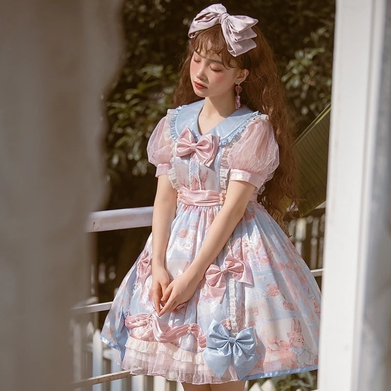 【フルセット】サクラシュガーop甘美可愛いロリータ半袖長袖ロリータワンピース