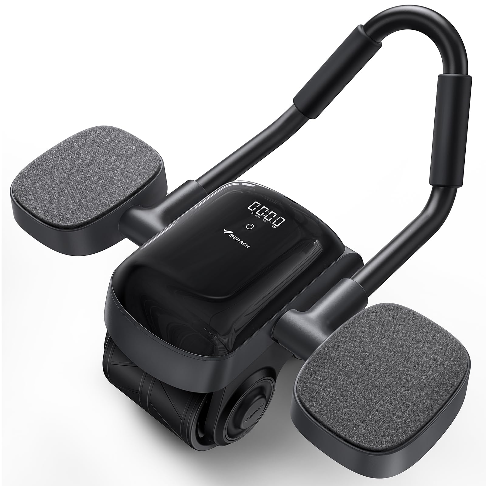 MERACH 腹筋ローラー タッチパネルディスプレイ オートリターン 静音 二輪 高耐久性 組立簡単 腹筋 トレーニング器具 エクササイズローラー ストレッチ ダイエット器具 膝マット付き 男性/女性 5,075円