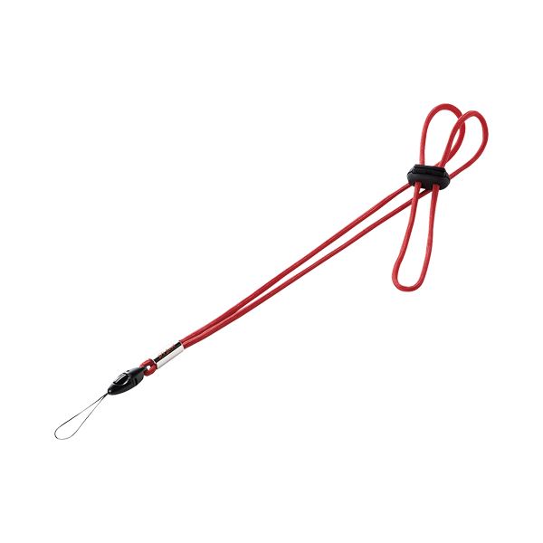(まとめ) サンワサプライ ネックストラップ 細ひも レッド DG-ST15R 1本 (×10セット)