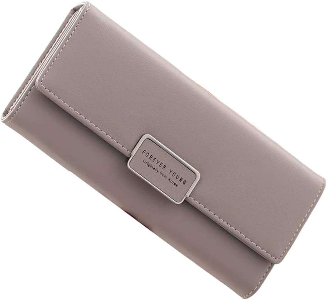 【20%OFFクーポン】三つ折り 長財布 レディース 大人 無地 英字柄 ファスナー ボタン 財布 大容量 カード レシートと小銭 スマホ入れ可 多機能 お手頃 使いやすい マチ付き コインケース 上