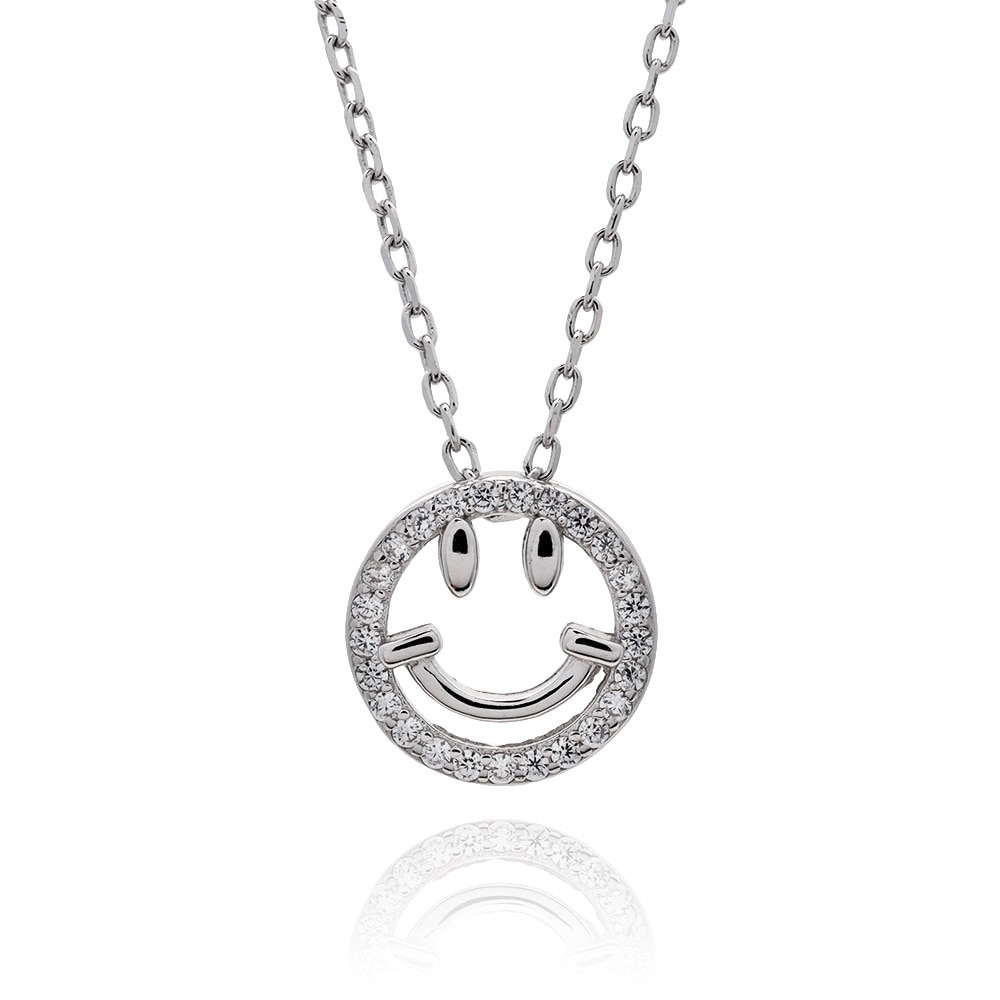 S925 スマイル ニコちゃん ネックレス [fhns052-silver]