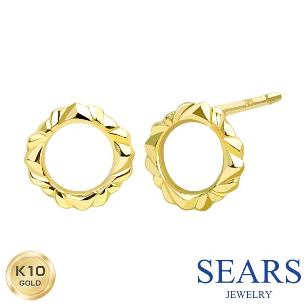 ピアス レディース K10 スタッドピアス サークル 10金 スタッド ゴールド ギフト ジュエリー