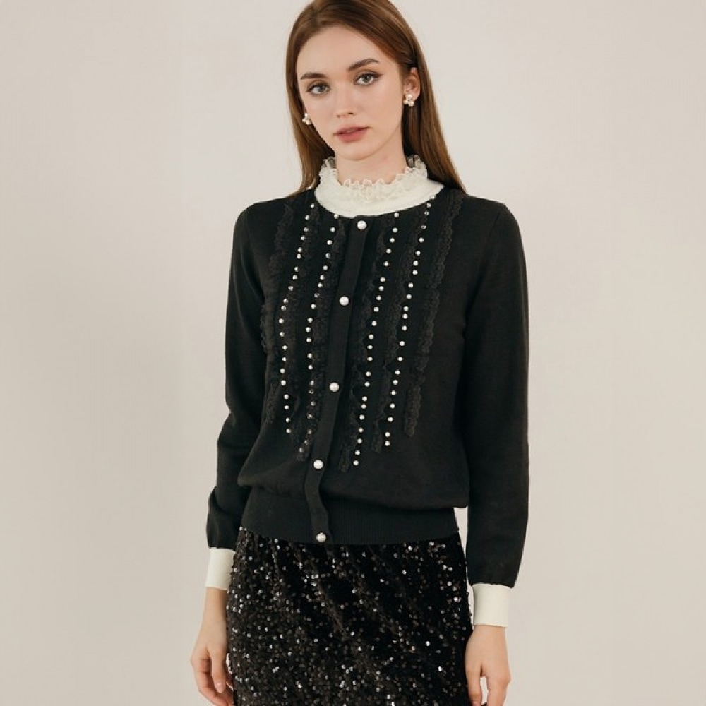 (マックス・カルティッジョ) ロマンティックレースパールニットTシャツ