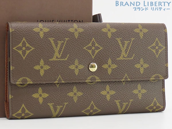 未使用ルイヴィトンモノグラムポルトトレゾールインターナショナル三つ折り長財布M61215 M61217