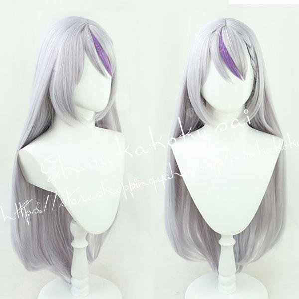 コスプレウィッグ ホロライブ風 hololive vtuber ラプラス・ダークネス かつら WIG 耐熱 cosplay 仮装 変装 コスチューム-137