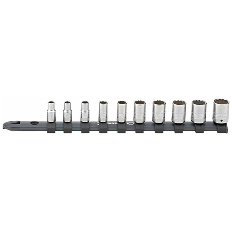 STAHLWILLE　10個組 差込角1/4SQ ソケットセット レール付　12916/10-40