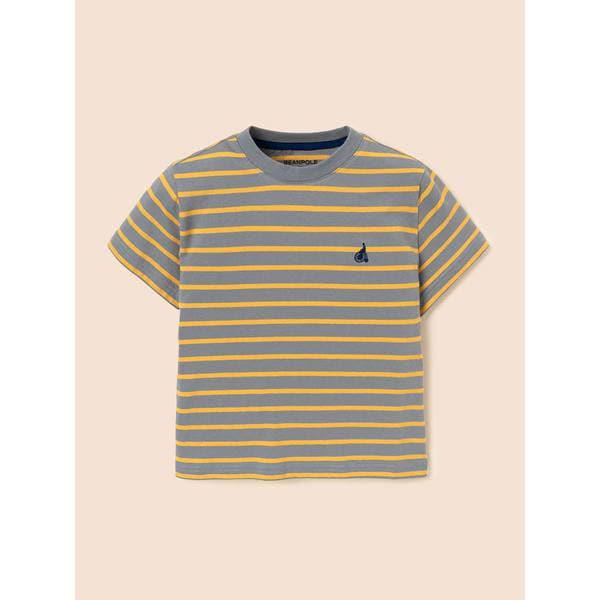 [必須] ストライプ半袖Tシャツ グレー (BI5242UE53)