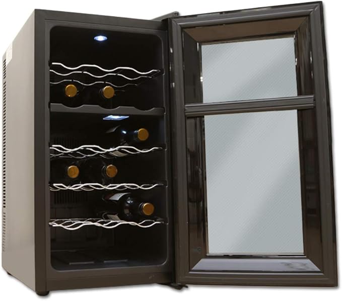 ワインセラー 18本収納 47L 8~18℃ ペルチェ式 上段下段温度設定可能 庫内LED