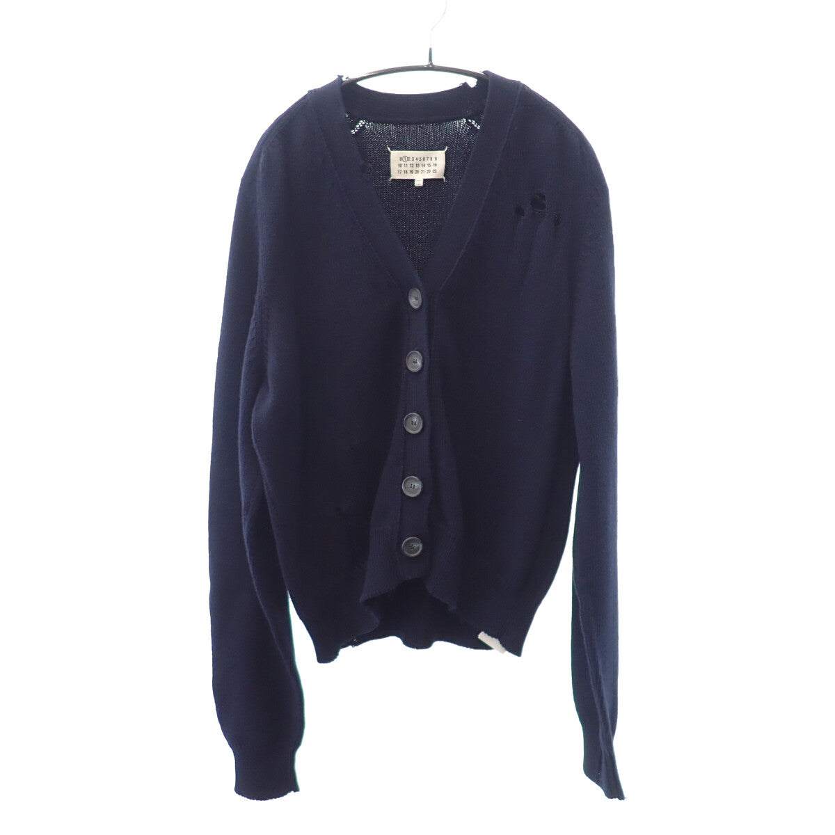 【MaisonMargiela】カーディガン Decontracte ラグランスリーブ トップス コットン ネイビー Lサイズ