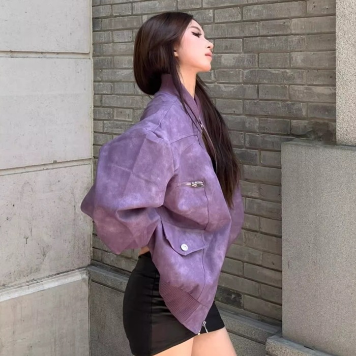 ジャケット アウター レディース 上着 前開き レザージャケット 長袖 襟付き ワイド ストリート ポケット フェイクレザー 大人可愛い シンプル カジュアル おしゃれ かっこいい こなれ感 ラフ