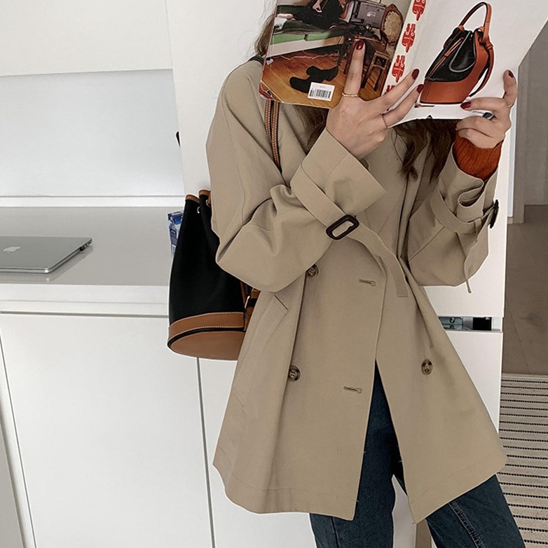 ショート トレンチコート ジャケット カジュアル 上品 清楚 きちんと系 おしゃれ 袖あり かわいい 大人可愛い フェミニン 大人女子 ラブリー ストリート 個性的 存在感 抜け感 合コン 食事会 デ