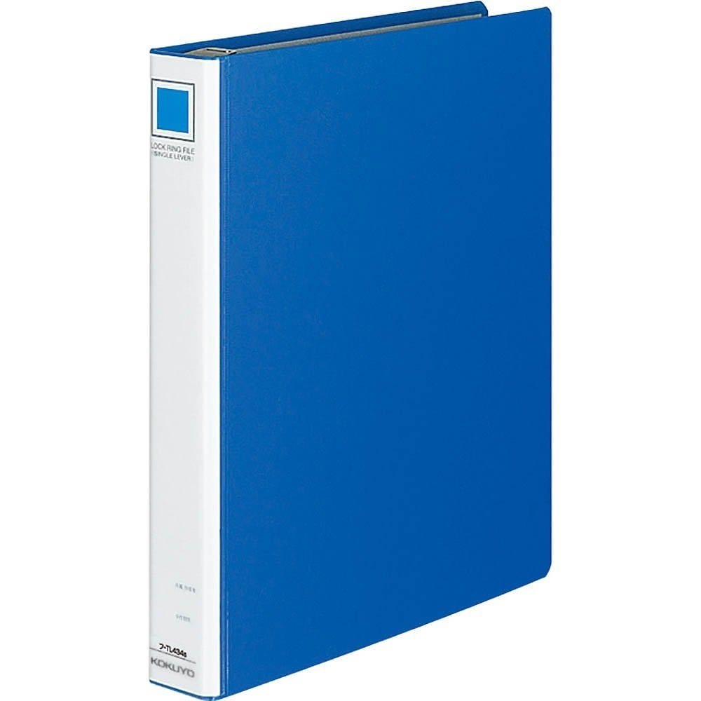 （まとめ買い）ロックリングファイル シングルレバー A4 縦 内径27mm 4穴 青 フ-TL434B [x3]