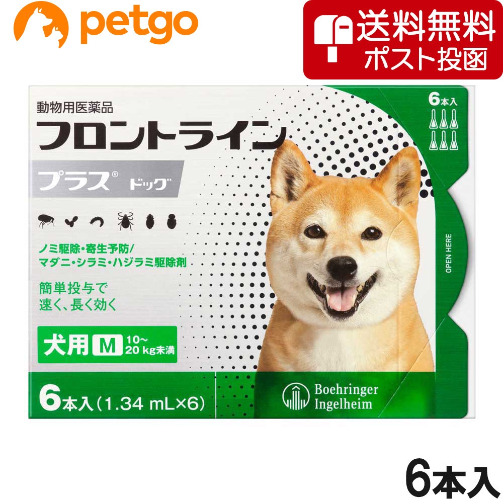 【ネコポス(同梱不可)】犬用フロントラインプラスドッグM 10kg～20kg 6本（動物用医薬品）