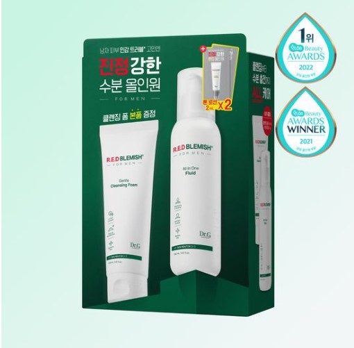 [水分鎮静ローション/本品贈呈] レッド ブレミッシュ フォー メン フルイド/フォーム 2種企画 (+トーンローション 2ml*2 贈呈) メンズ化粧品/メンズ肌/鎮静オールインワン/