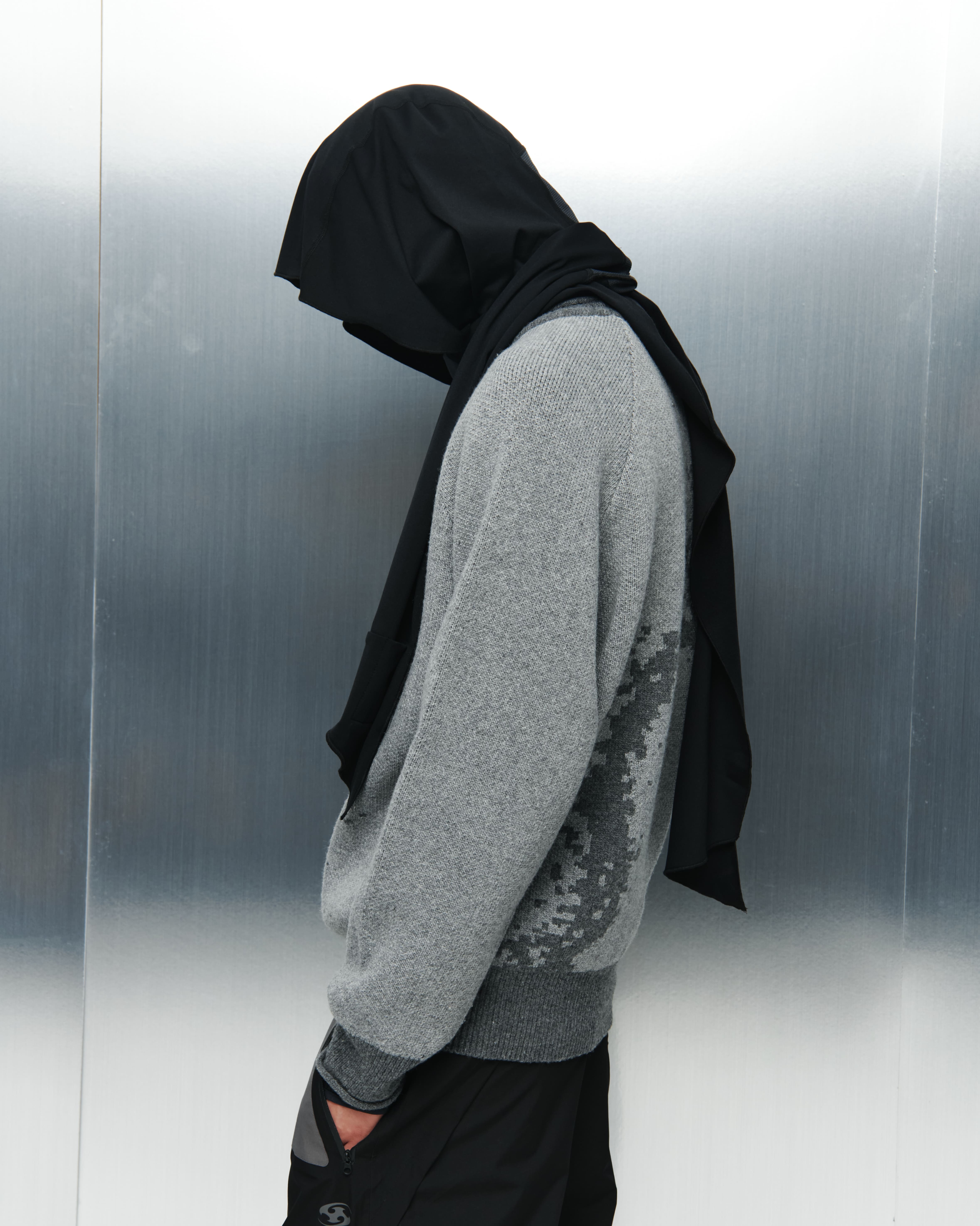 【SANSANGEAR】 HOODIE SCARF : BLACK