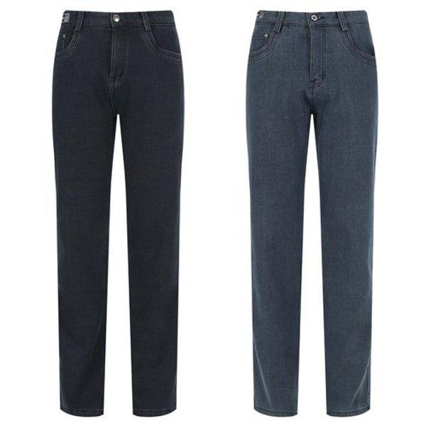 メンズ冬ポケットロゴポイント起毛デニムパンツGD-JEK-565