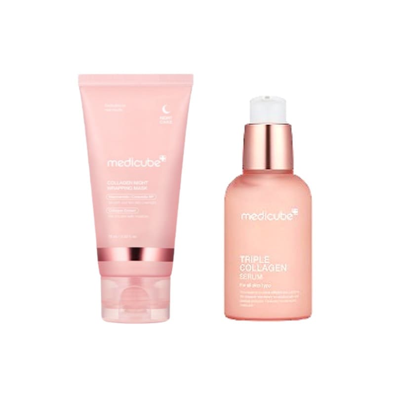 コラーゲンナイトラッピングマスク 75ml+トリプルコラーゲンセラム4.0, 55ml