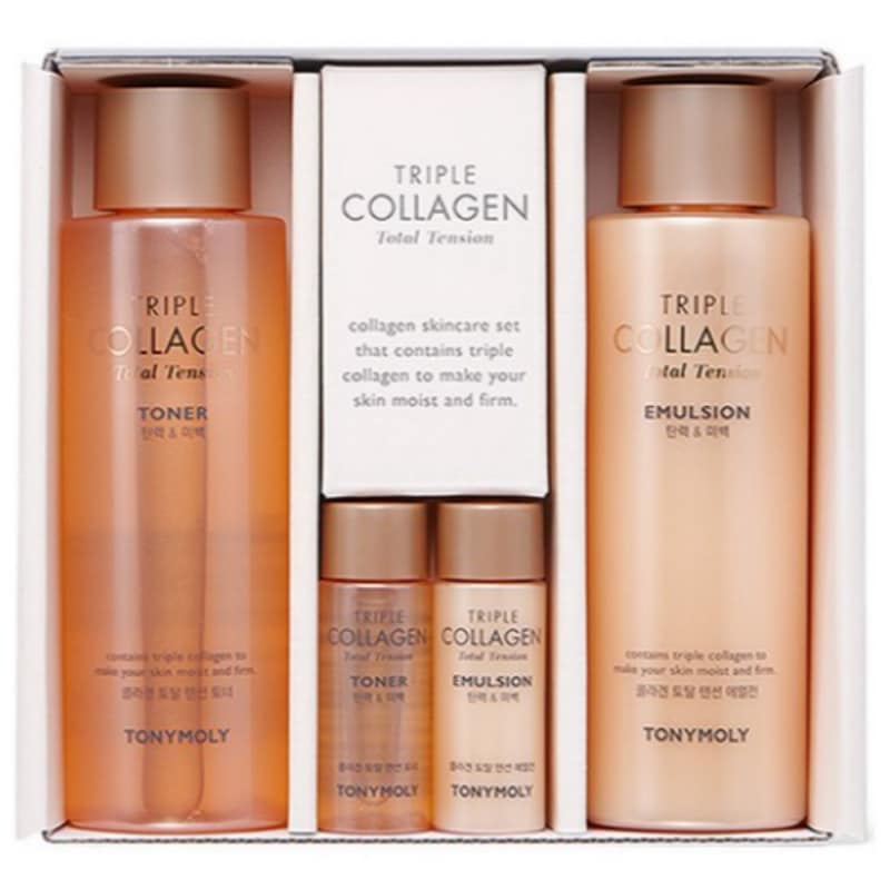 トリプル コラーゲン トータル テンション トナー & エマルジョン 2点セット (鎮静/弾力/保湿/栄養供給/活力/しわ防止)