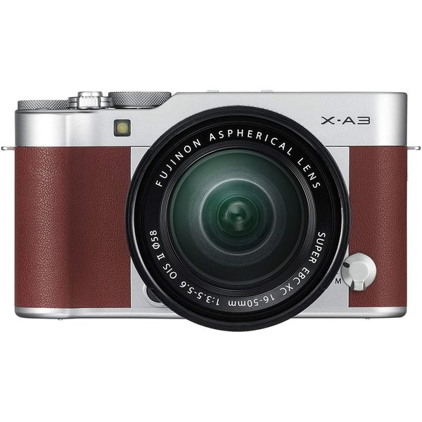 【中古】フジフィルム FUJIFILM X-A3 レンズキット ブラウン X-A3LK-XC-BW SDカード付き