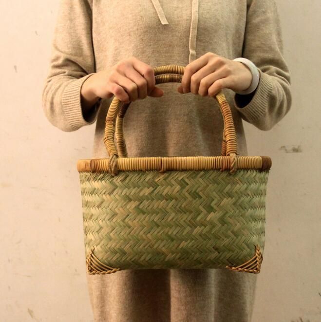 新入荷推薦 職人手作り 竹細工市場かご 手作りの竹製野菜や果物のバスケット 贈り物や母の日ギフトに